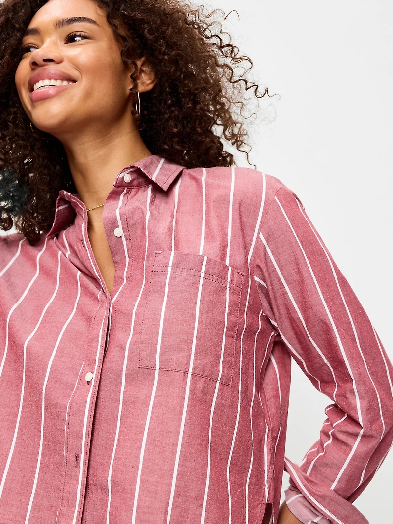 Cropped Button-Down Shirt