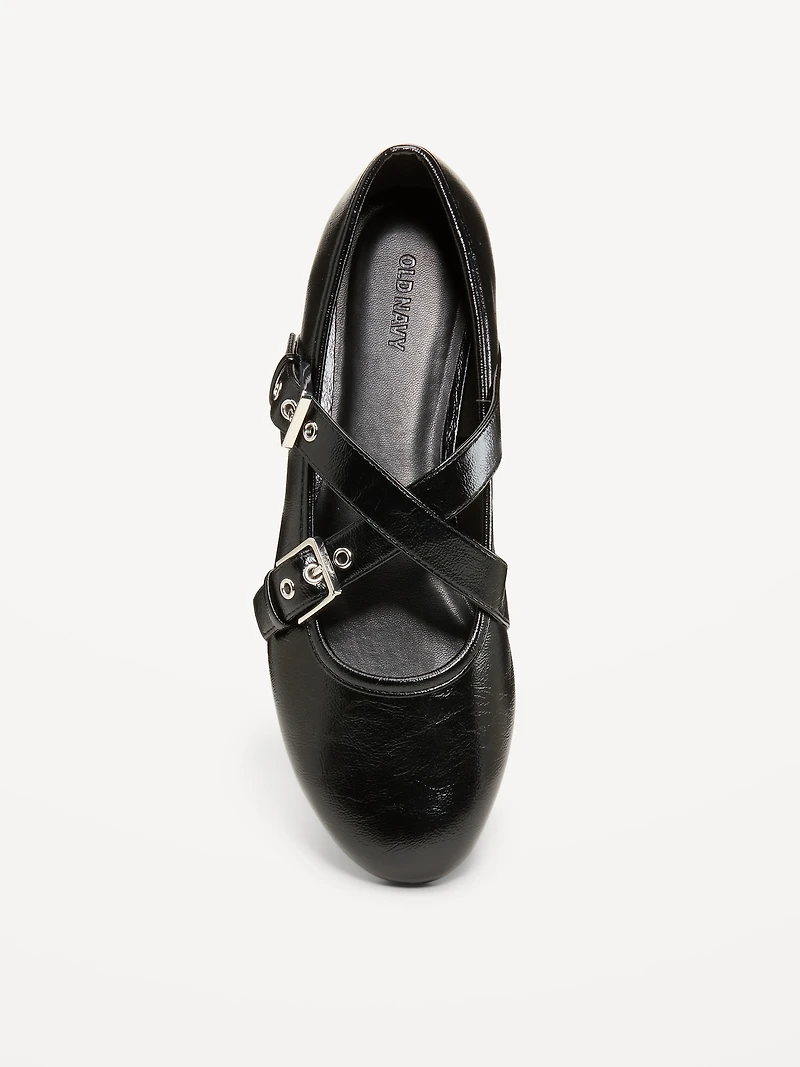 Buckle-Strap Mary Jane Ballet Flats for Women