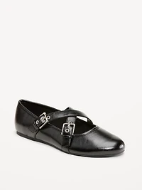 Buckle-Strap Mary Jane Ballet Flats for Women