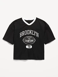 Oversized Mesh Graphic Football T-Shirt for Boys