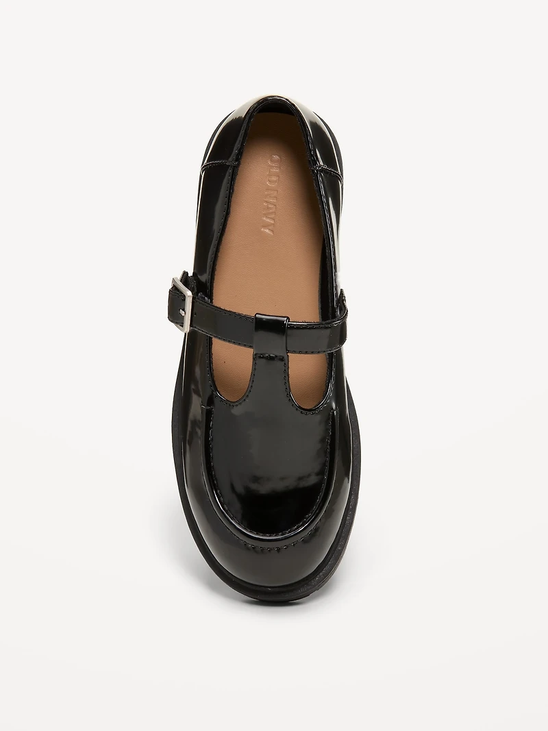 Shiny Faux-Leather Mary Jane Shoes for Girls