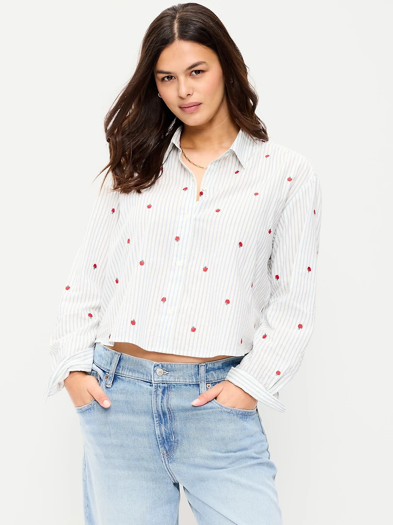 Cropped Button-Down Shirt