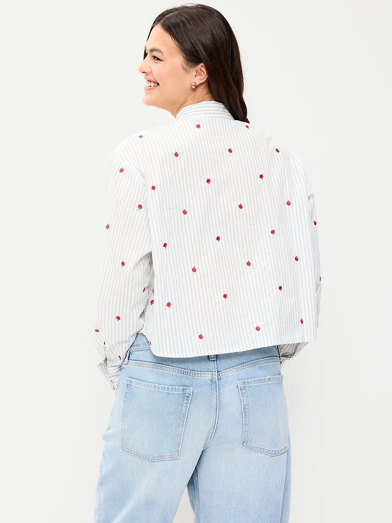 Cropped Button-Down Shirt