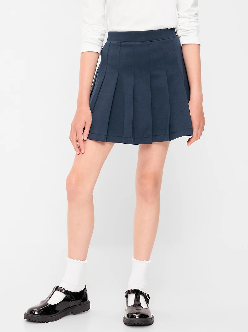 School Uniform Ponte-Knit Pleated Skort for Girls