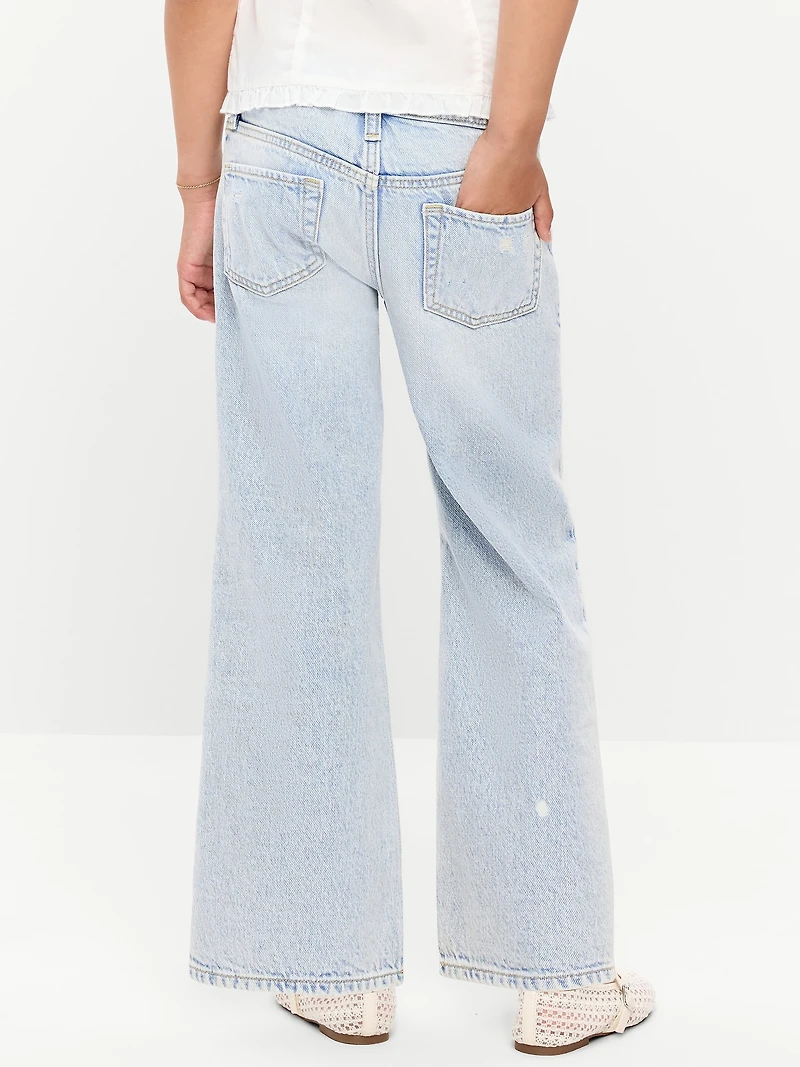 High-Waisted Ripped Baggy Wide-Leg Jeans for Girls
