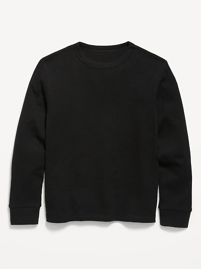 Long-Sleeve Waffle-Knit T-Shirt for Boys