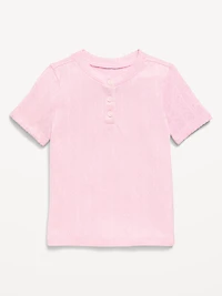 Cozy Short-Sleeve Pointelle-Knit Top for Toddler Girls