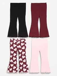 Ribbed Flare-Leg Leggings 4-Pack for Toddler Girls