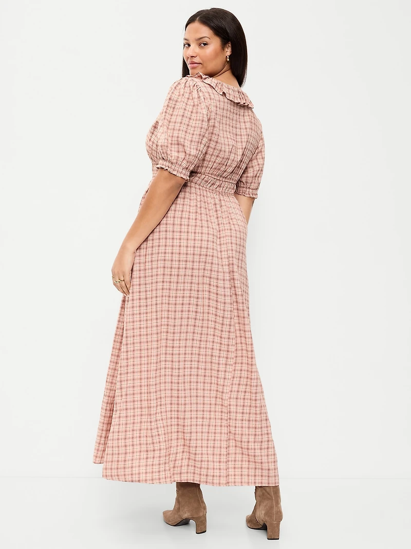 Ruffle-Trim Boho Maxi Dress