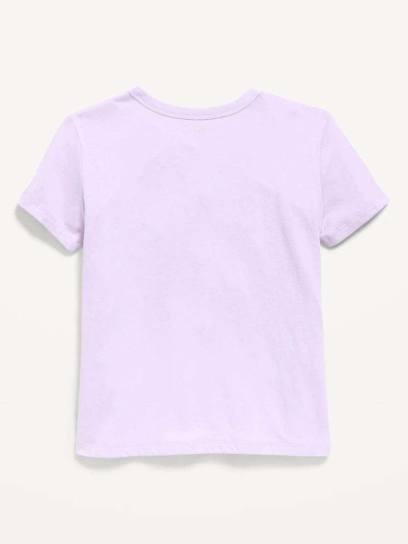 Softest Short-Sleeve Heart-Pocket T-Shirt for Girls
