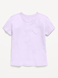 Softest Short-Sleeve Heart-Pocket T-Shirt for Girls