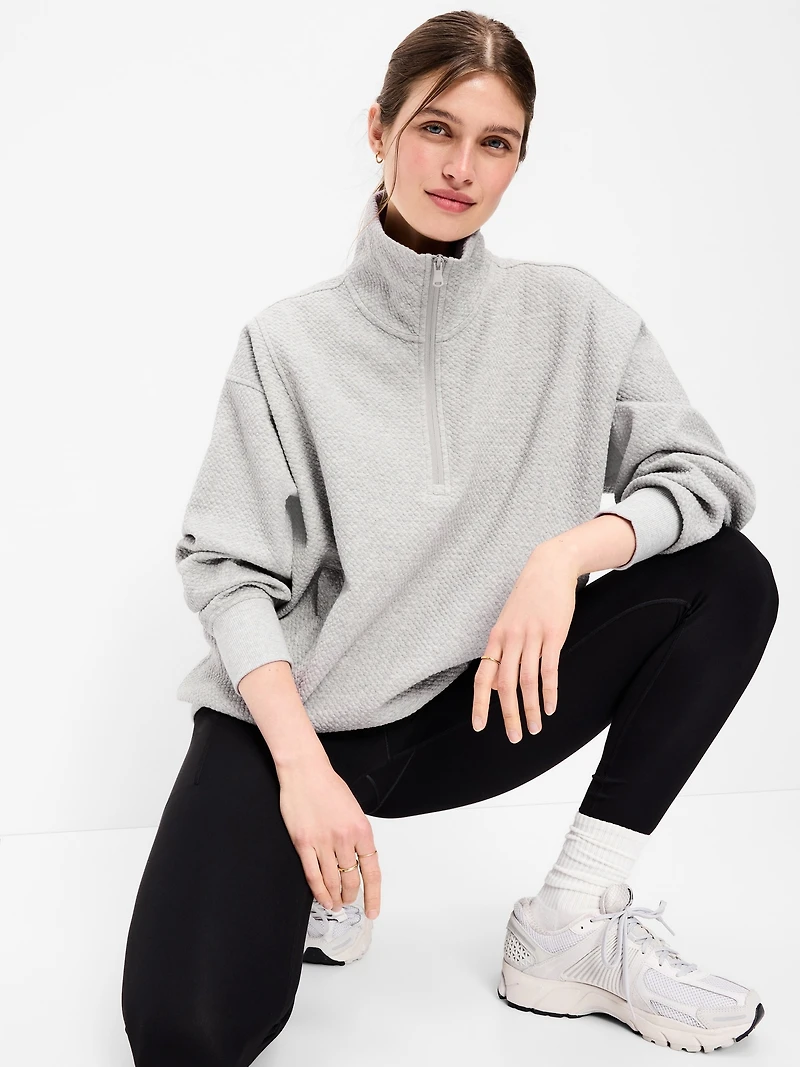 Dynamic Fleece Oversized Textured Tunic Sweatshirt