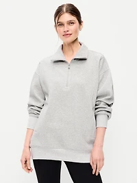 Dynamic Fleece Oversized Textured Tunic Sweatshirt