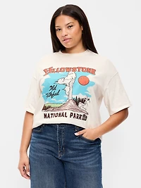 Yellowstone National Park™ Crew-Neck Oversized Crop T-Shirt