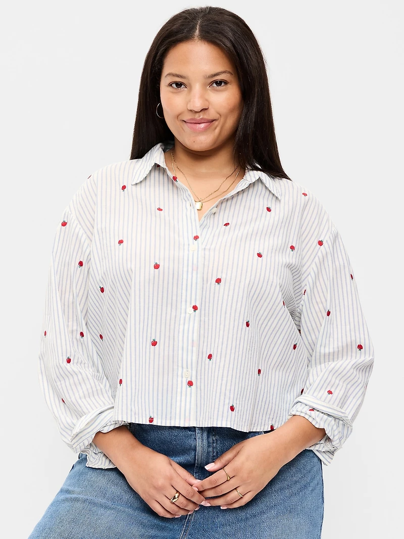 Cropped Button-Down Shirt