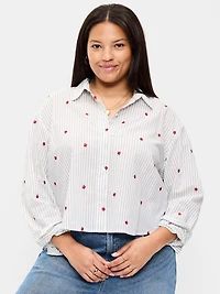 Cropped Button-Down Shirt
