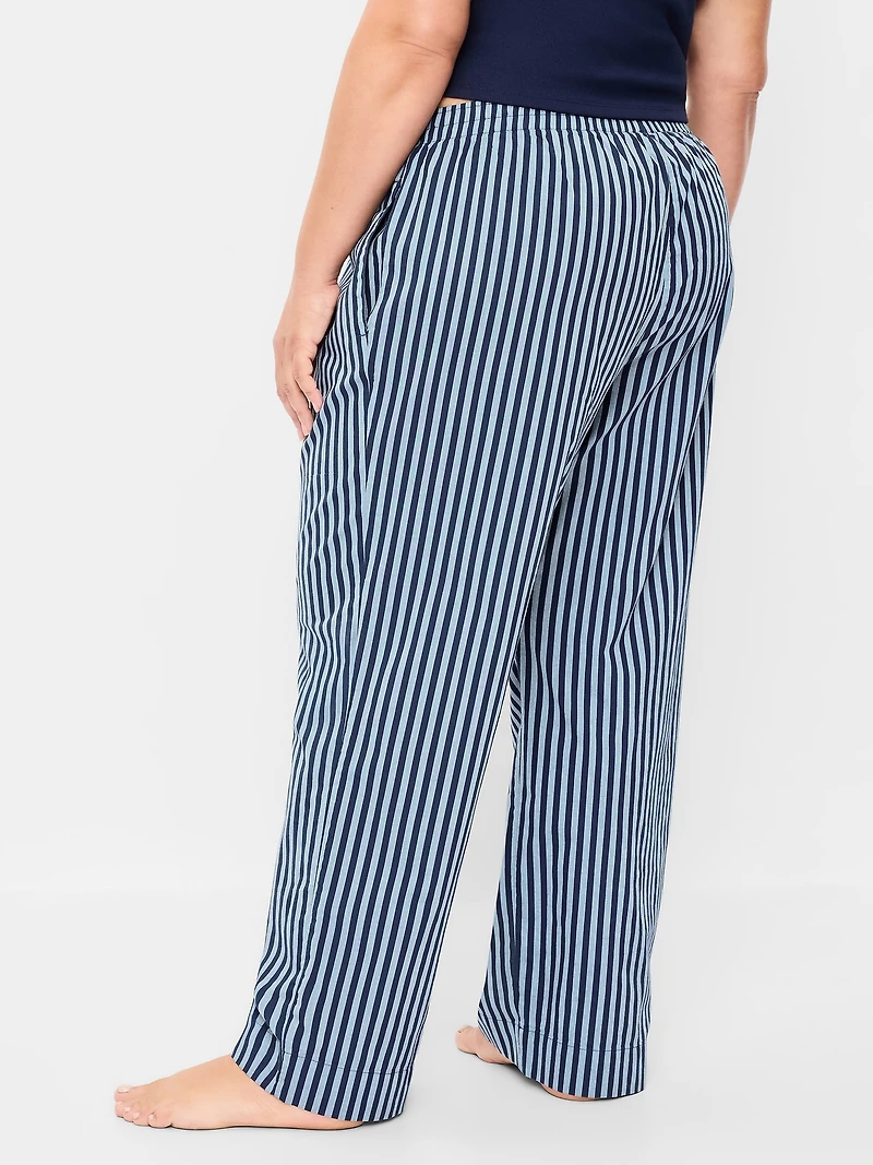 High-Waisted Poplin Pajama Pant