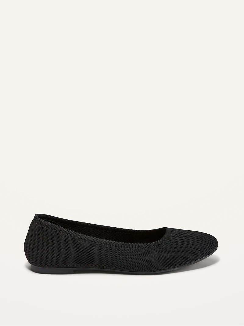 Knit Almond-Toe Ballet Flats