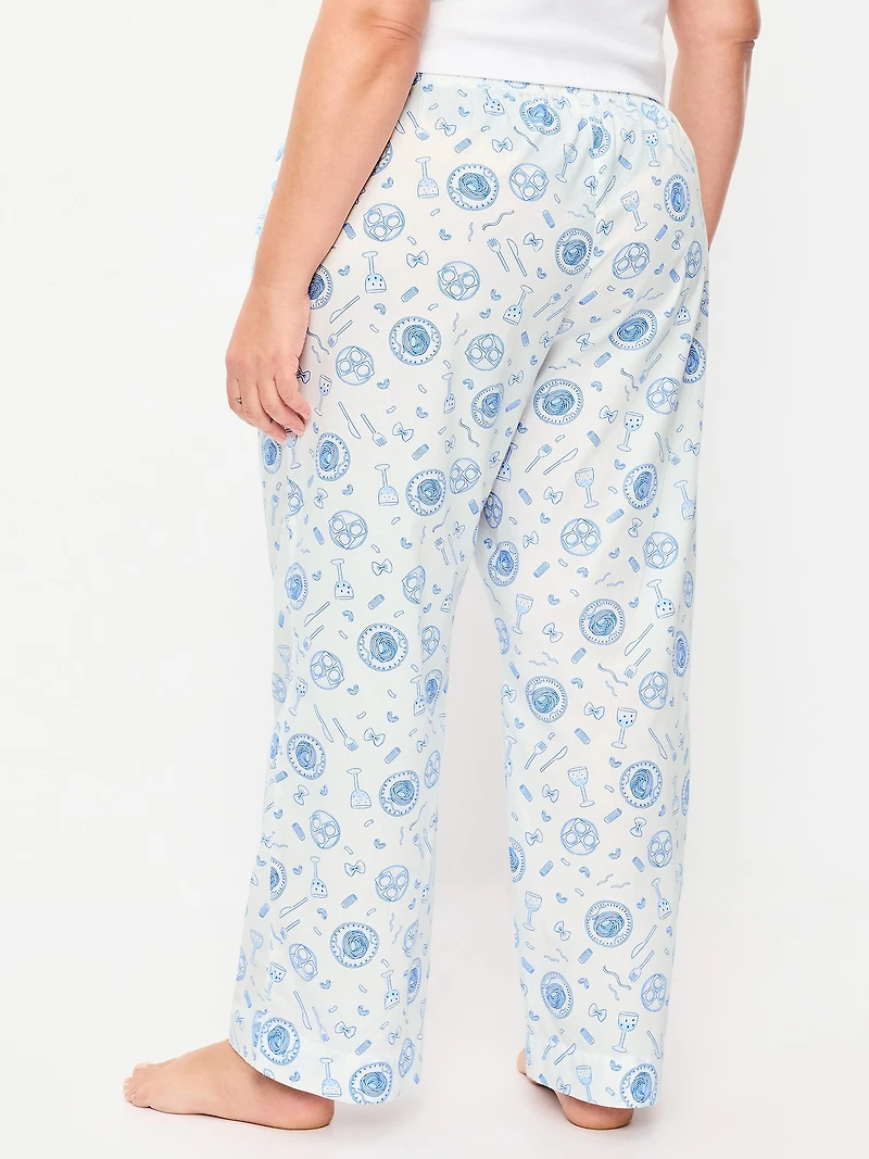 High-Waisted Poplin Pajama Pant