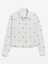 Cropped Button-Down Shirt