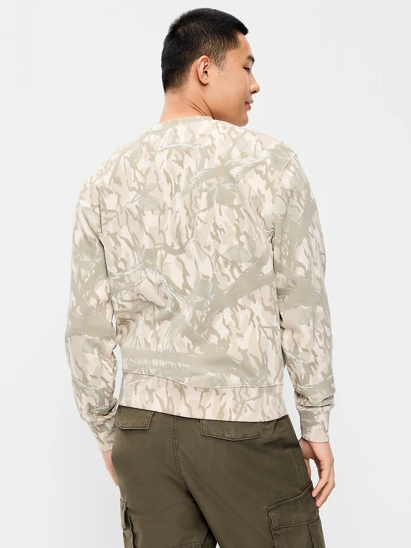 Loose Printed Rotation Crew-Neck Sweatshirt