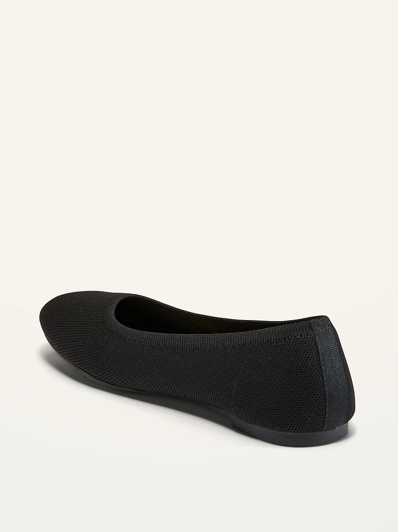 Knit Almond-Toe Ballet Flats