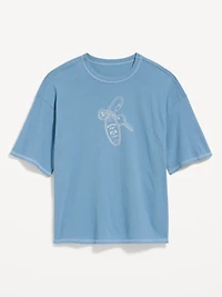 Crew-Neck Cropped Graphic T-Shirt
