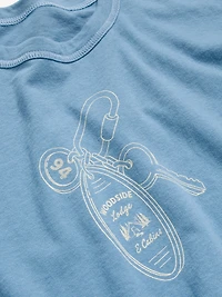 Crew-Neck Cropped Graphic T-Shirt