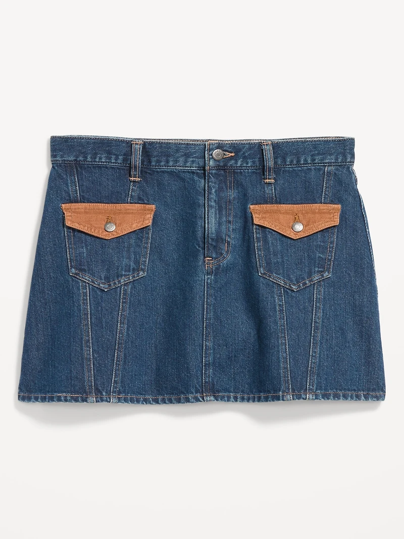 Flap-Front Pocket Mini Skirt