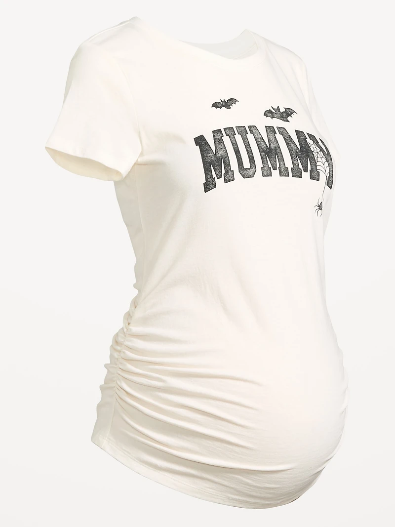 Maternity Graphic Side-Shirred T-Shirt