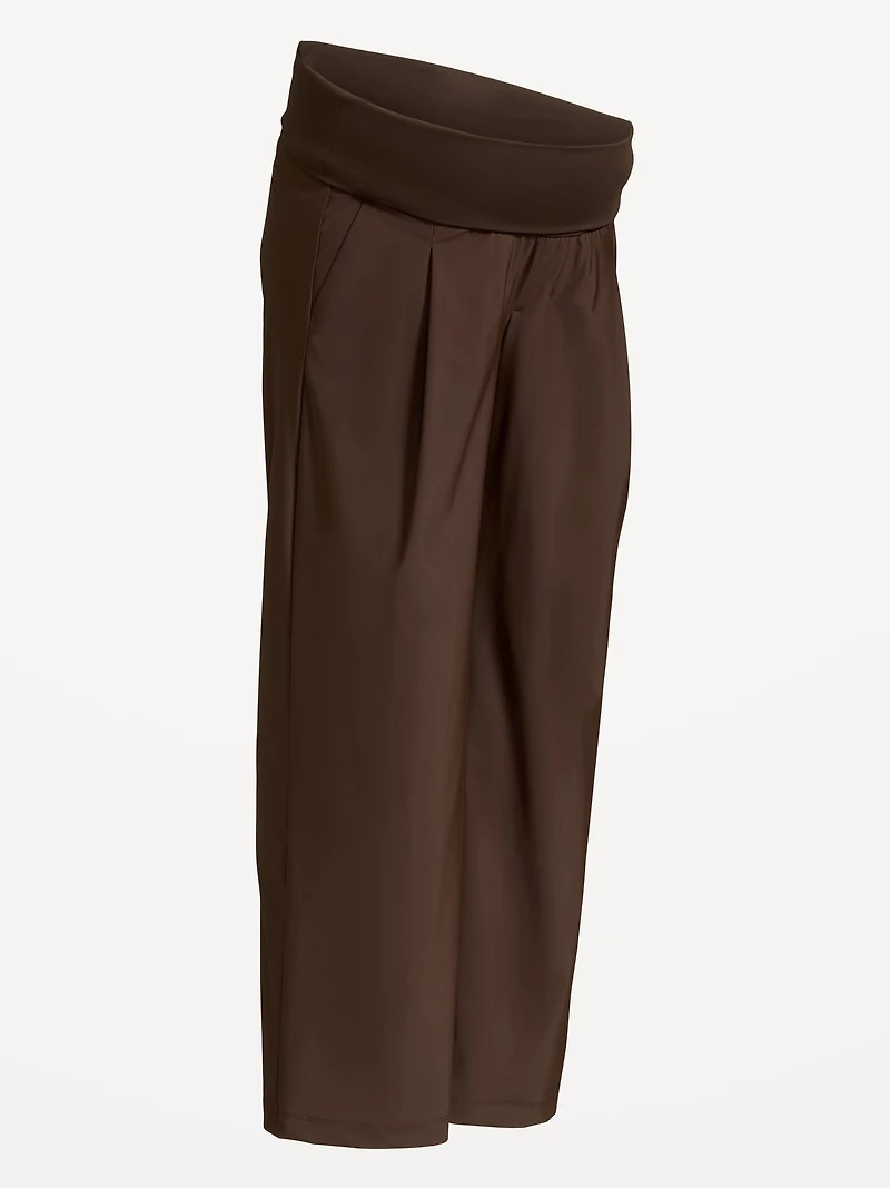 Maternity Rollover-Waist SleekTech Trouser Pants