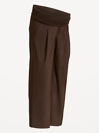 Maternity Rollover-Waist SleekTech Trouser Pants