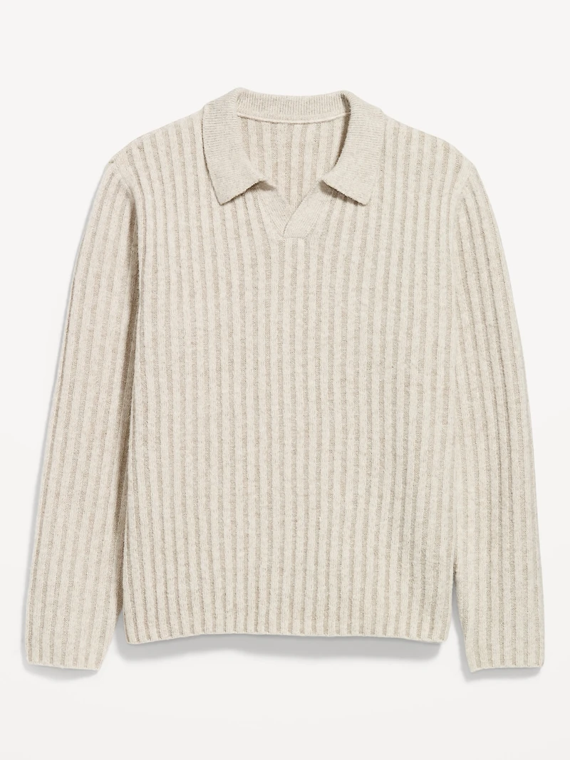 Long-Sleeve Polo Sweater