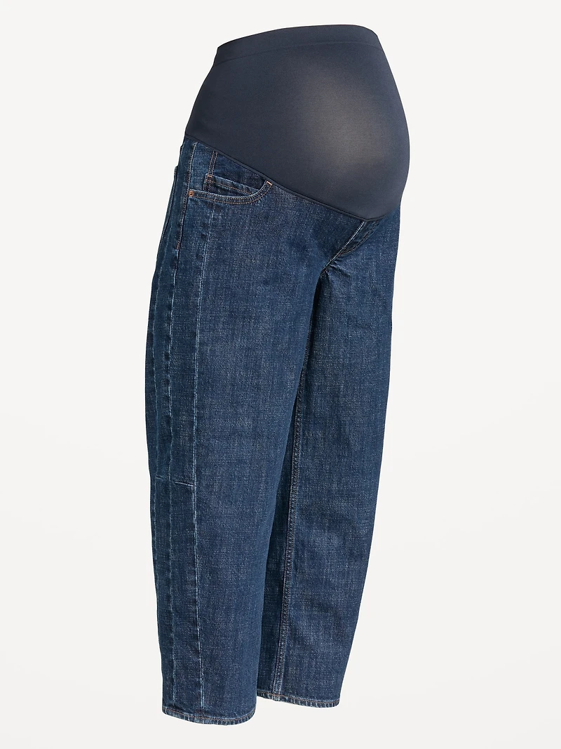 Maternity Full-Panel Barrel Ankle Jeans