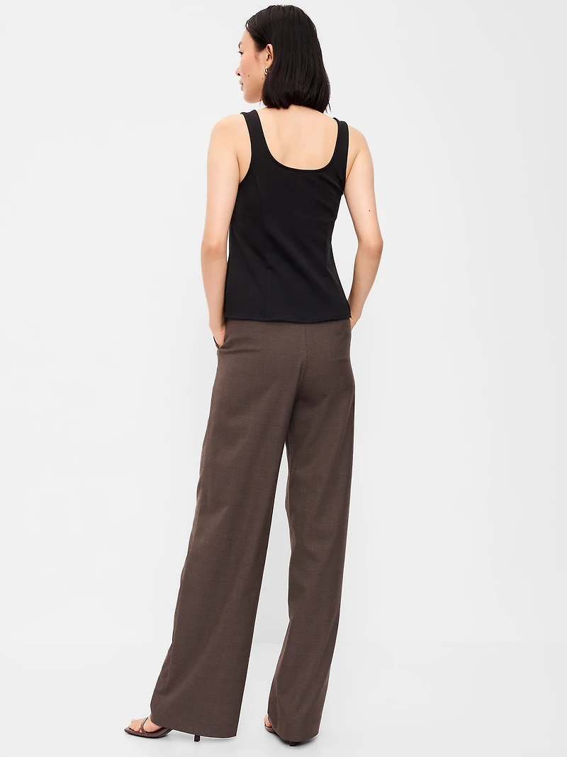 High-Waisted Taylor Trouser Wide-Leg Pants