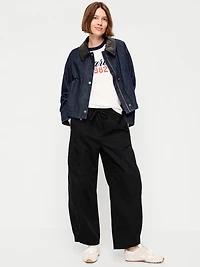 Mid-Rise Pull-On Utility Pants
