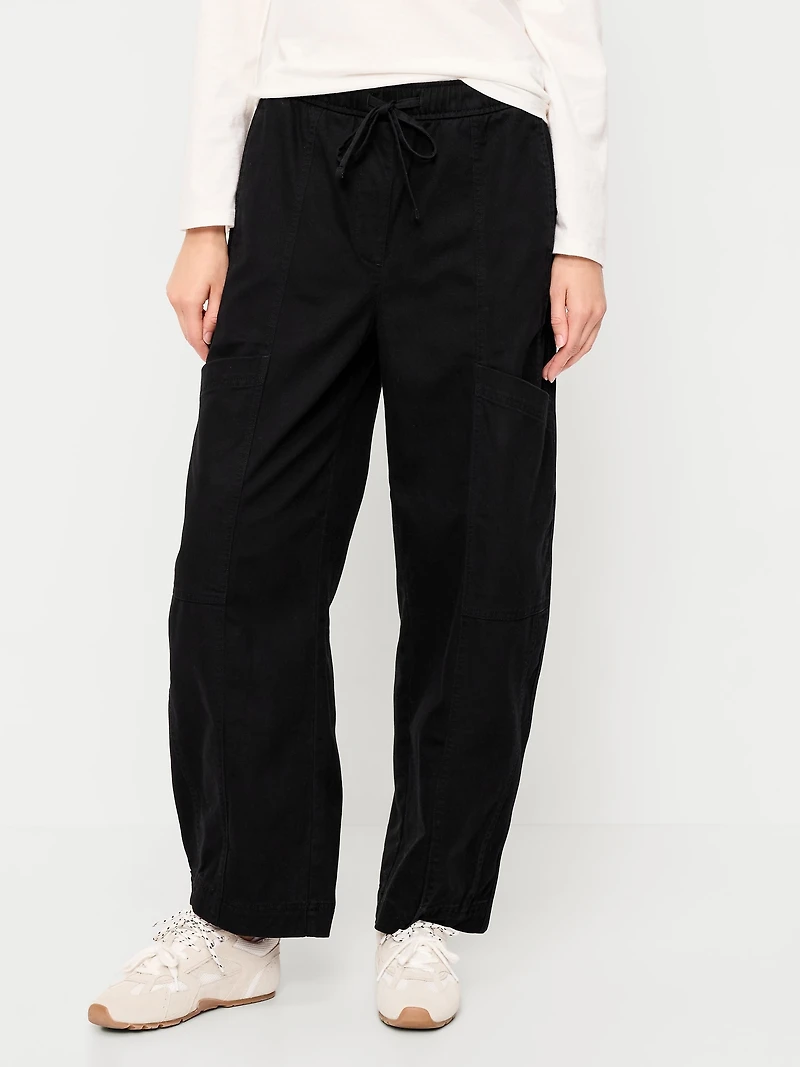 Mid-Rise Pull-On Utility Pants