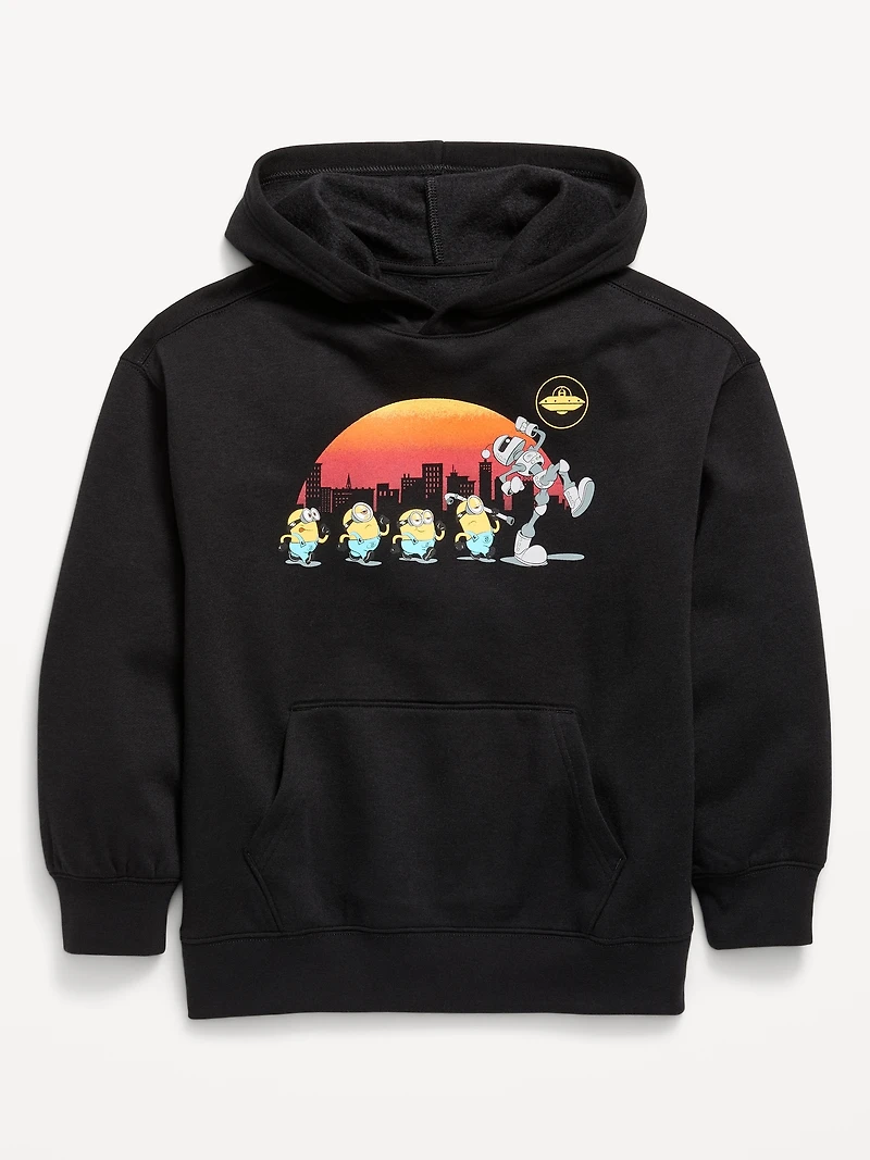 Minions™ Gender-Neutral Oversized Graphic Pullover Hoodie for Kids