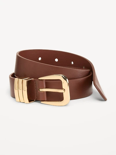 Triple-Loop Skinny Belt for Women