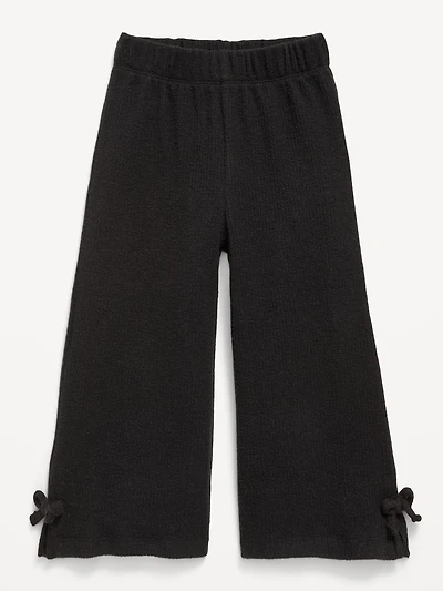 Cozy Ribbed Wide-Leg Pants for Toddler Girls