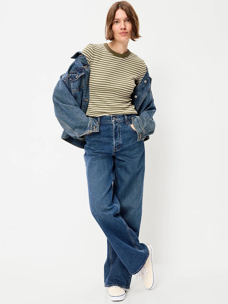 Snug Crew-Neck Ribbed T-Shirt
