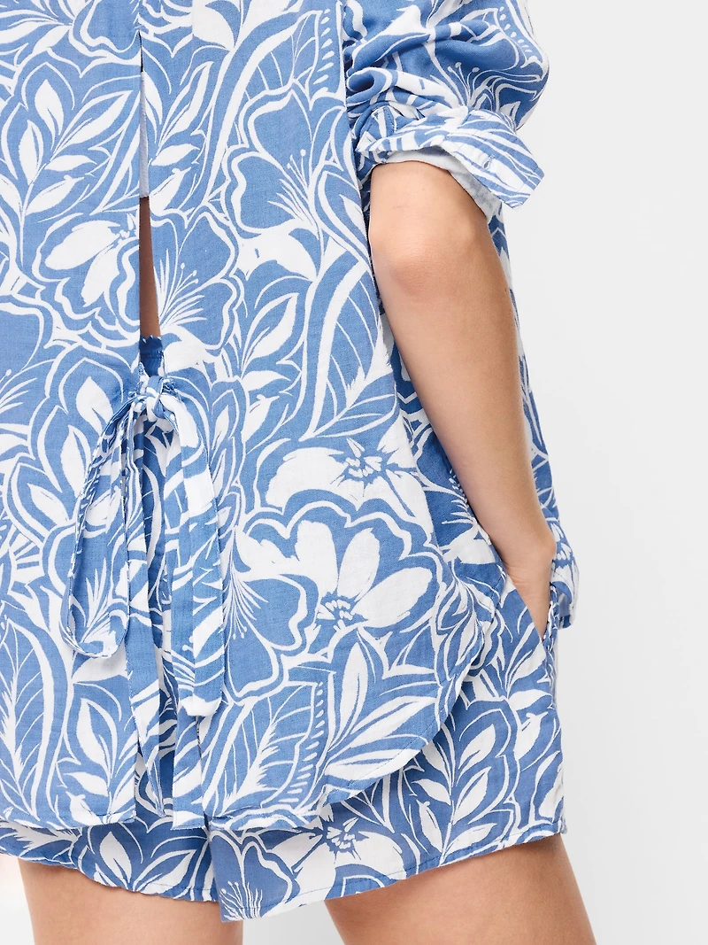 Open-Back Button-Down Shirt