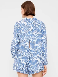 Open-Back Button-Down Shirt
