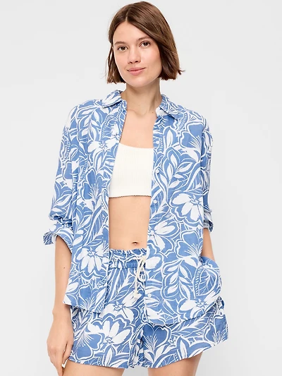 Open-Back Button-Down Shirt