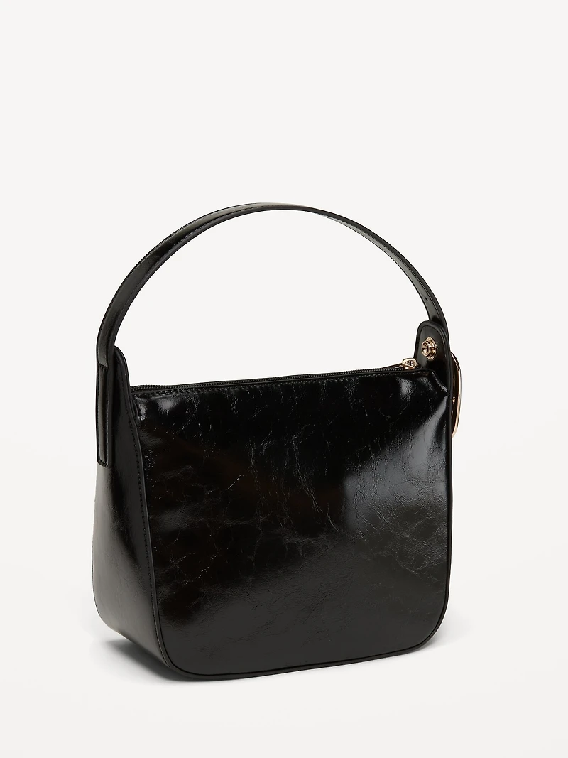 Faux-Leather Convertible Bracelet Bag
