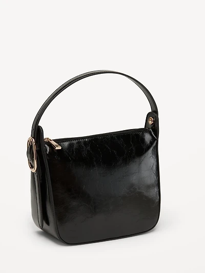 Faux-Leather Convertible Bracelet Bag