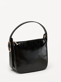 Faux-Leather Convertible Bracelet Bag