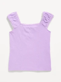 Short-Sleeve Ribbed Top for Girls