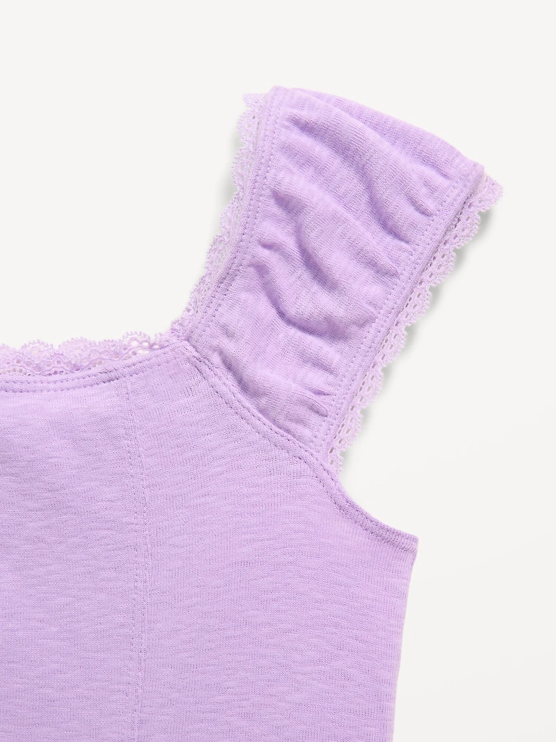 Short-Sleeve Ribbed Top for Girls