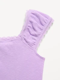 Short-Sleeve Ribbed Top for Girls